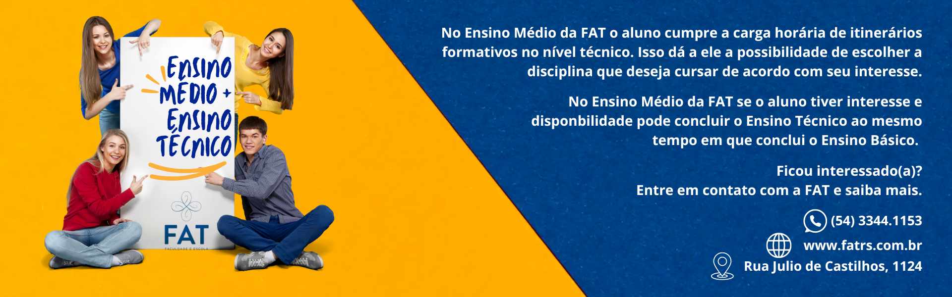 Oportunidade ensino médio e técnico