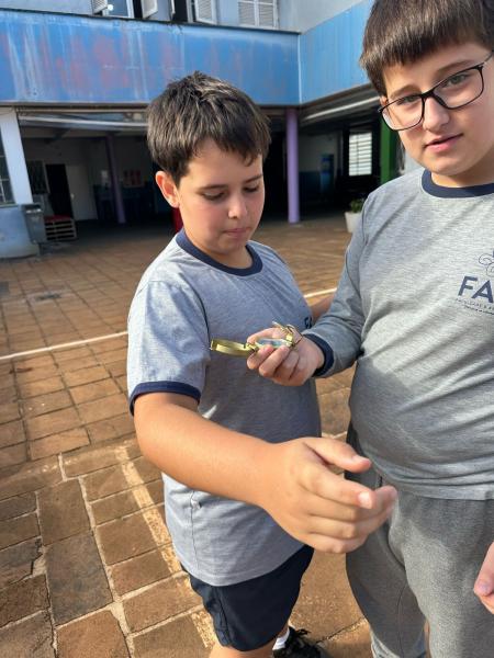 Alunos do 6º ano exploram o mundo com bússolas na aula de Geografia